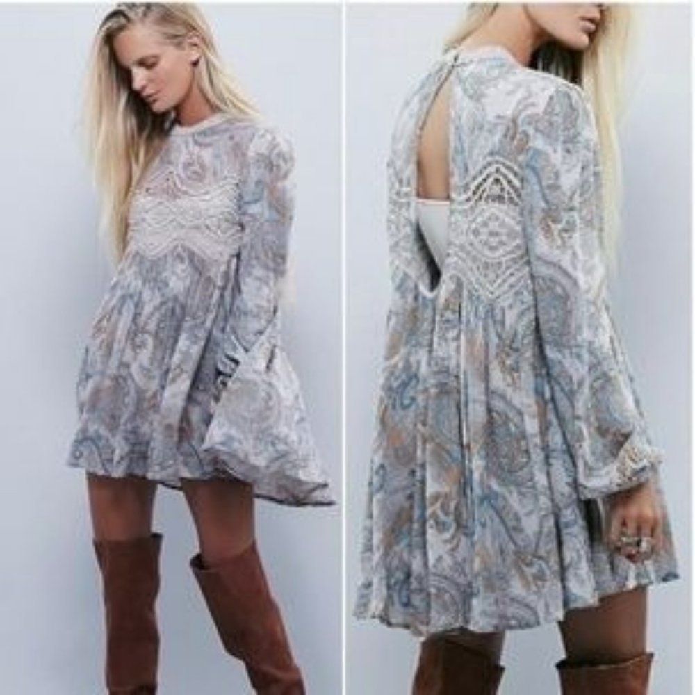 Free People Large Sweet Printed Tea Combo Tunic